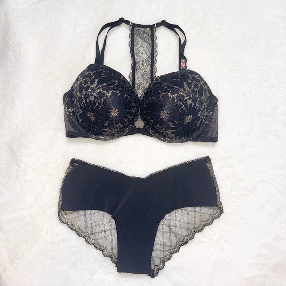 Victoria's Secret Other - NWT! Victoria’s Secret Shimmer Push Up Bra + Cheeky Panty Set!